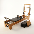 Pilates Reformer Machine Built for Home and Studio, 92 Inch Wooden Frame, Adjustable Springs, Jump Board