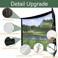 DIY Golf Simulator Impact Screen Frame Enclosure Kit Set, Use with Simulators, Durable Fabric with Velcro, Reinforced Black Border, 9.8'X9.8'X4.9'