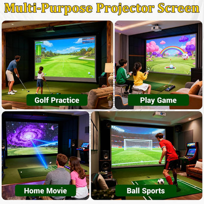 Golf Simulator Impact Screen, 4Mm 3D Mesh Golf Impact Screen with HD Visuals, Fireproof Golf Hitting Screen with Grommets for Garage/Home/Indoor