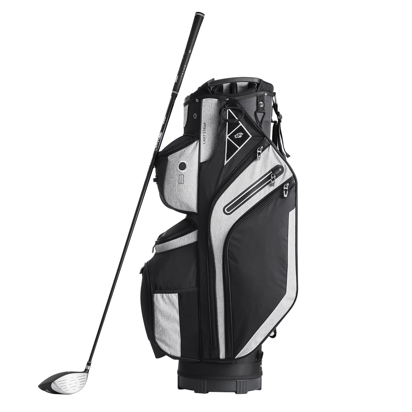 Golf Equipment Bag, 14 Compartment Organizer Top, 36” with 13 Storage Spaces, Robust Golf Gear Bag with Handles, Dust Shield, Removable Straps for Both Genders, Black Mixed Shades