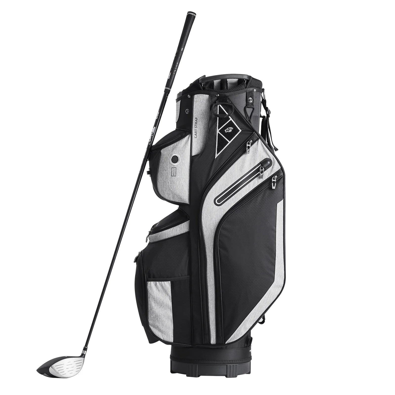 Golf Equipment Bag, 14 Compartment Organizer Top, 36” with 13 Storage Spaces, Robust Golf Gear Bag with Handles, Dust Shield, Removable Straps for Both Genders, Black Mixed Shades