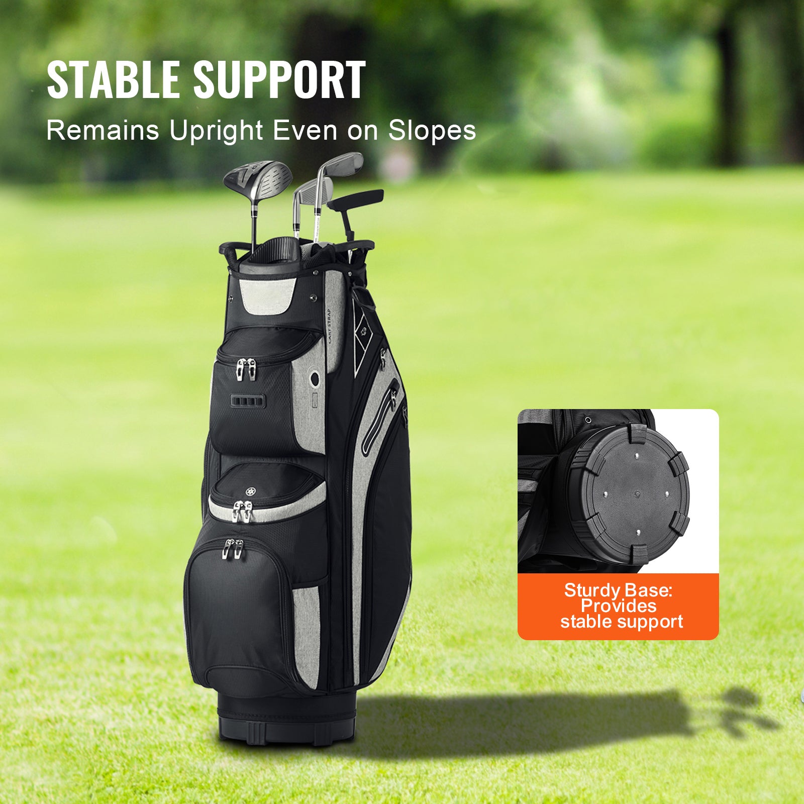 Golf Equipment Bag, 14 Compartment Organizer Top, 36” with 13 Storage Spaces, Robust Golf Gear Bag with Handles, Dust Shield, Removable Straps for Both Genders, Black Mixed Shades