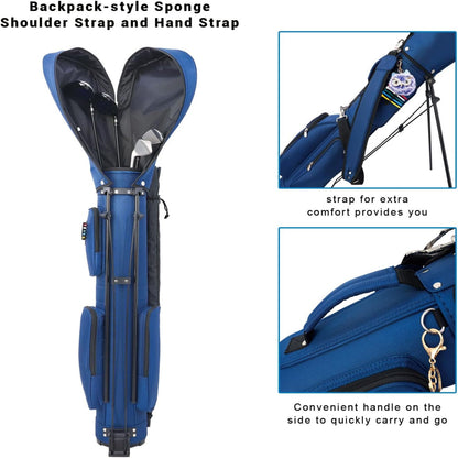 Golf Bag with Stand, Golf Carry Bag with Travel Shoulder, Lightweight Golf Bag for Men Women，Golf Stand Bag