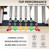 Pilates Reformer Machine Built for Home and Studio, 92 Inch Wooden Frame, Adjustable Springs, Jump Board