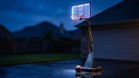 8 Ft. to 10 Ft. Black Metal Portable Basketball Hoop Height Adjustment with LED Lights — Lifestyle