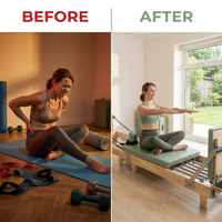 Foldable Pilates Reformer Pilates Machine Reformer Folding Pilates Reformer — Before & After