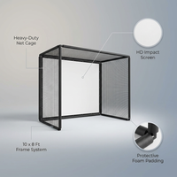 Golf Simulator Enclosure, 10X8Ft Golf Hitting Net Cage with HD Impact Screen & Foam Padding, Indoor Golf Practice Net for Home Garage — infographic