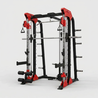 Power Rack Built for Home Gym Training, Metal Construction, Cable Crossover, Smith Machine Functions