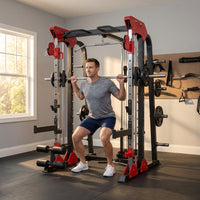 Power Rack Built for Home Gym Training, Metal Construction, Cable Crossover, Smith Machine Functions — Lifestyle