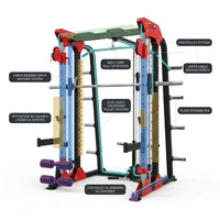 Power Rack Built for Home Gym Training, Metal Construction, Cable Crossover, Smith Machine Functions — How It Works