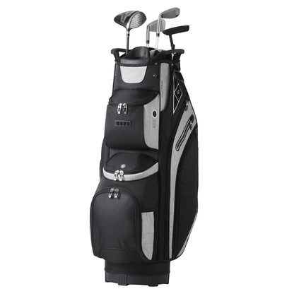 Golf Equipment Bag, 14 Compartment Organizer Top, 36” with 13 Storage Spaces, Robust Golf Gear Bag with Handles, Dust Shield, Removable Straps for Both Genders, Black Mixed Shades