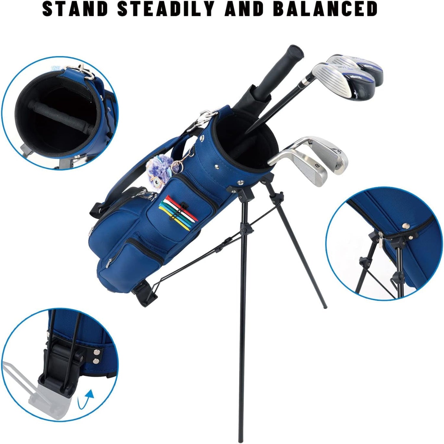 Golf Bag with Stand, Golf Carry Bag with Travel Shoulder, Lightweight Golf Bag for Men Women，Golf Stand Bag