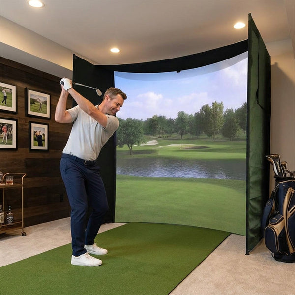 Golf Simulator Impact Screen Kit Built for DIY Setup, Durable Fabric Construction, Velcro Assembly, 9.8ft Frame