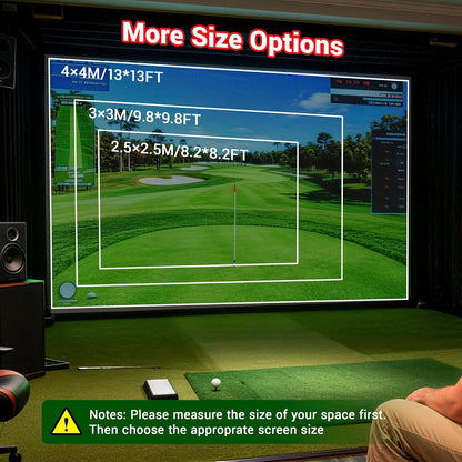 Golf Simulator Impact Screen, 4Mm 3D Mesh Golf Impact Screen with HD Visuals, Fireproof Golf Hitting Screen with Grommets for Garage/Home/Indoor