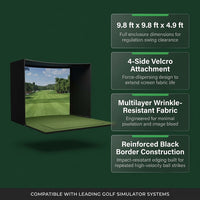 DIY Golf Simulator Impact Screen Frame Enclosure Kit Set, Use with Simulators, Durable Fabric with Velcro, Reinforced Black Border, 9.8'X9.8'X4.9' — Results & Stats