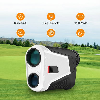 Red OLED Display Golf Rangefinder with Slope, Ultra-Clear 1200 Yards 7X Magnification Laser Range Finder, Magnetic/Flag Pole Locking Vibration