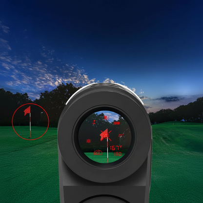 Red OLED Display Golf Rangefinder with Slope, Ultra-Clear 1200 Yards 7X Magnification Laser Range Finder, Magnetic/Flag Pole Locking Vibration